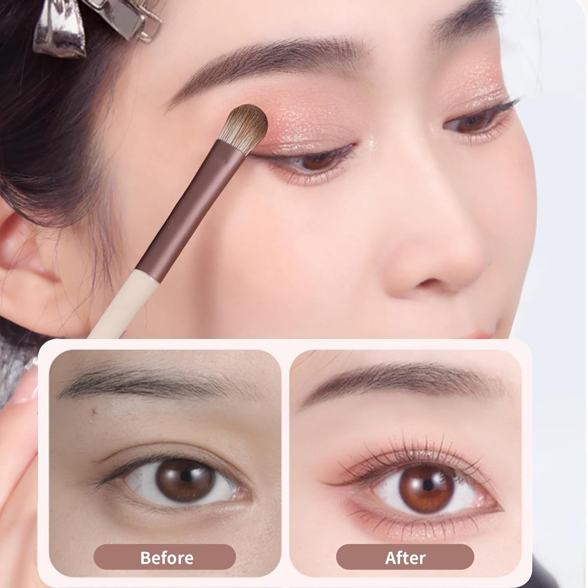 8Pcs Eyeshadow Brushes with Bag Travel Eye Brush Set Synthetic Bristles