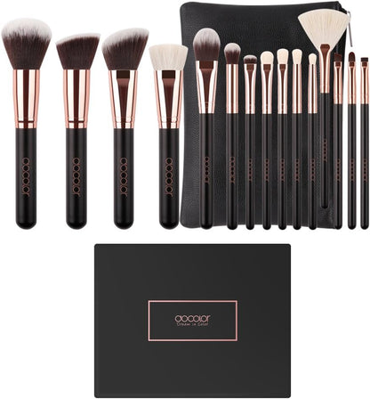 Makeup Brushes 15Pcs Professional Makeup Brush Set with Travel Bag