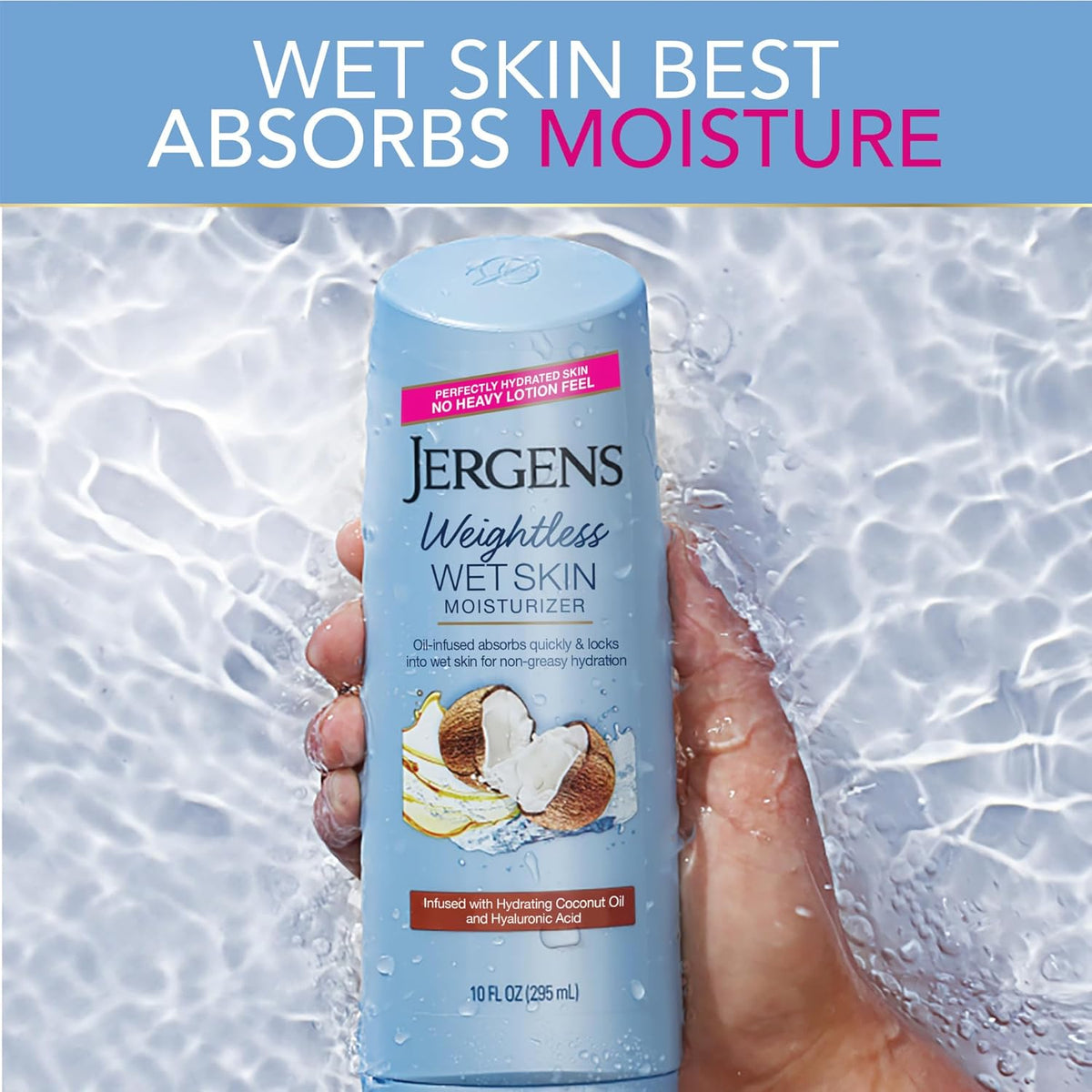 Wet Skin Body Moisturizer with Refreshing Coconut Oil, 10 Ounces (Packaging May Vary)