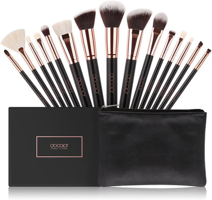 Makeup Brushes 15Pcs Professional Makeup Brush Set with Travel Bag