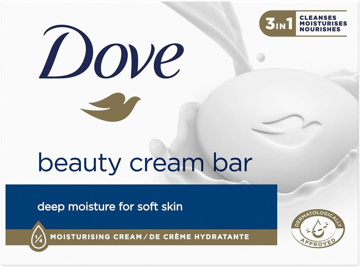 Orginal Beauty Cream Bar 3 in 1 Cleanses, Moisturises and Nourishes Sulphate-Free Bath Soap for Soft and Smooth Skin, Suitable for Daily Use, 8X90G