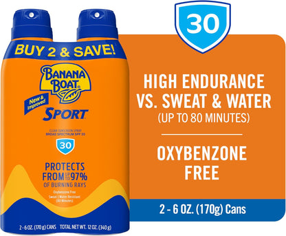 Ultra Mist Sport Performance Broad Spectrum Sun Care Twin Pack Sunshine Screen Spray – SPF 30, 6 Ounce by