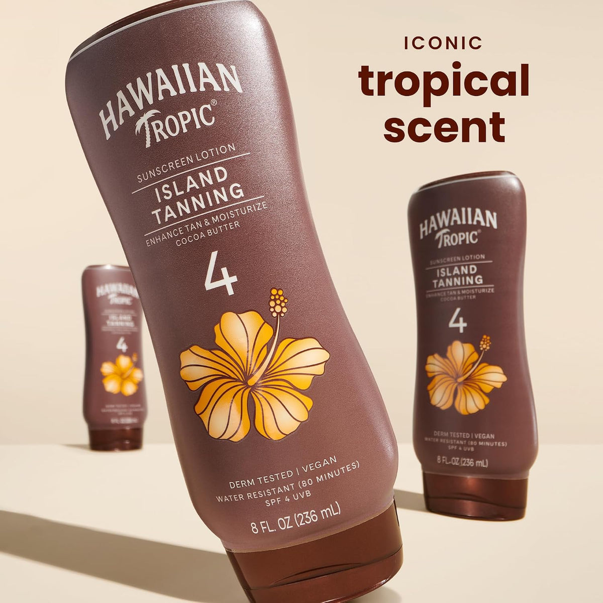 SPF 4 Sunscreen, Protective Dark Tannning Sunscreen Lotion 8 Ounces Twin Pack