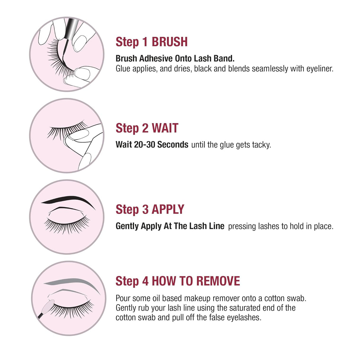 Super Strong Hold Eyelash Adhesive, Waterproof, 48-Hour Long-Lasting Lash Glue, Latex-Free, Hypoallergenic, Quick-Drying with Brush-On Applicator for Strip Lashes (Clear, 1 Pack)
