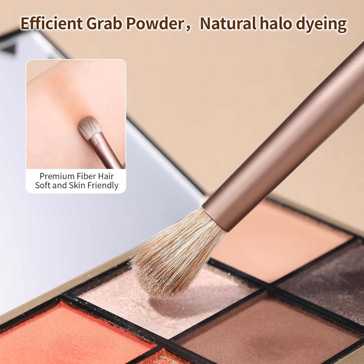 8Pcs Eyeshadow Brushes with Bag Travel Eye Brush Set Synthetic Bristles