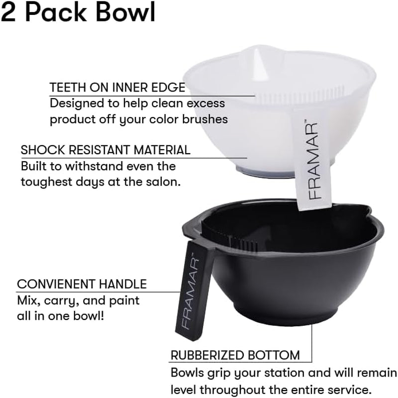 Hair Dye Bowl Set, Tint Bowl for Hair Colour, Bleach Hair Die - 2Pc