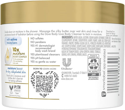 Body Love Moisture Boost with Hyaluronic Acid Serum and Moringa Oil Pre-Cleanse Shower Butter Skin Care for Dry Skin 283 G (Pack of 3)
