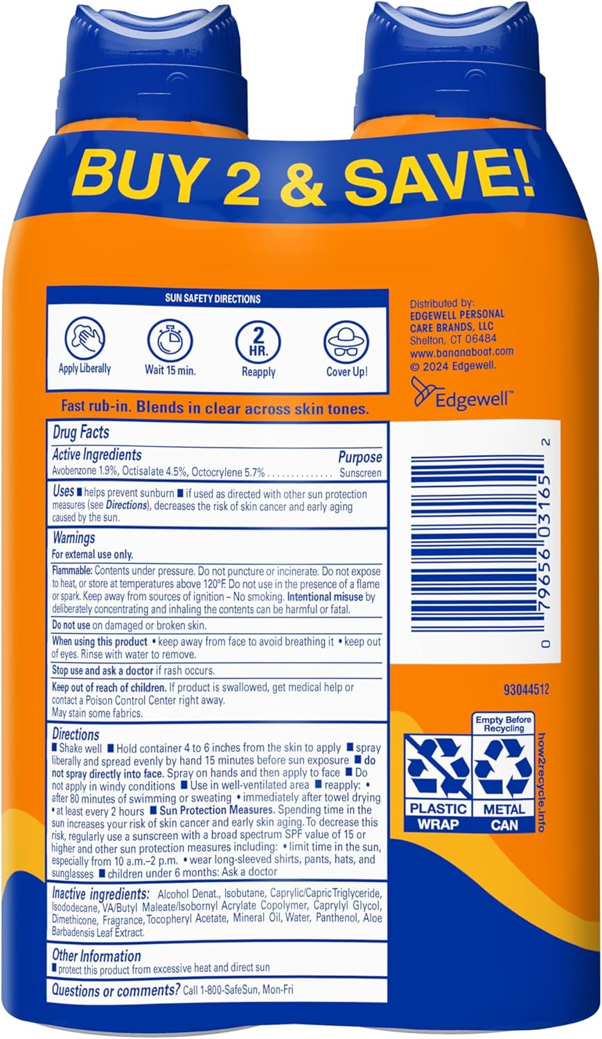Ultra Mist Sport Performance Broad Spectrum Sun Care Twin Pack Sunshine Screen Spray – SPF 30, 6 Ounce by