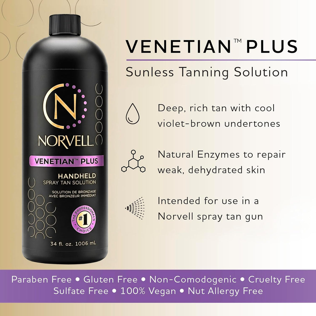 Premium Sunless Tanning Solution - Venetian plus (1 Litre)