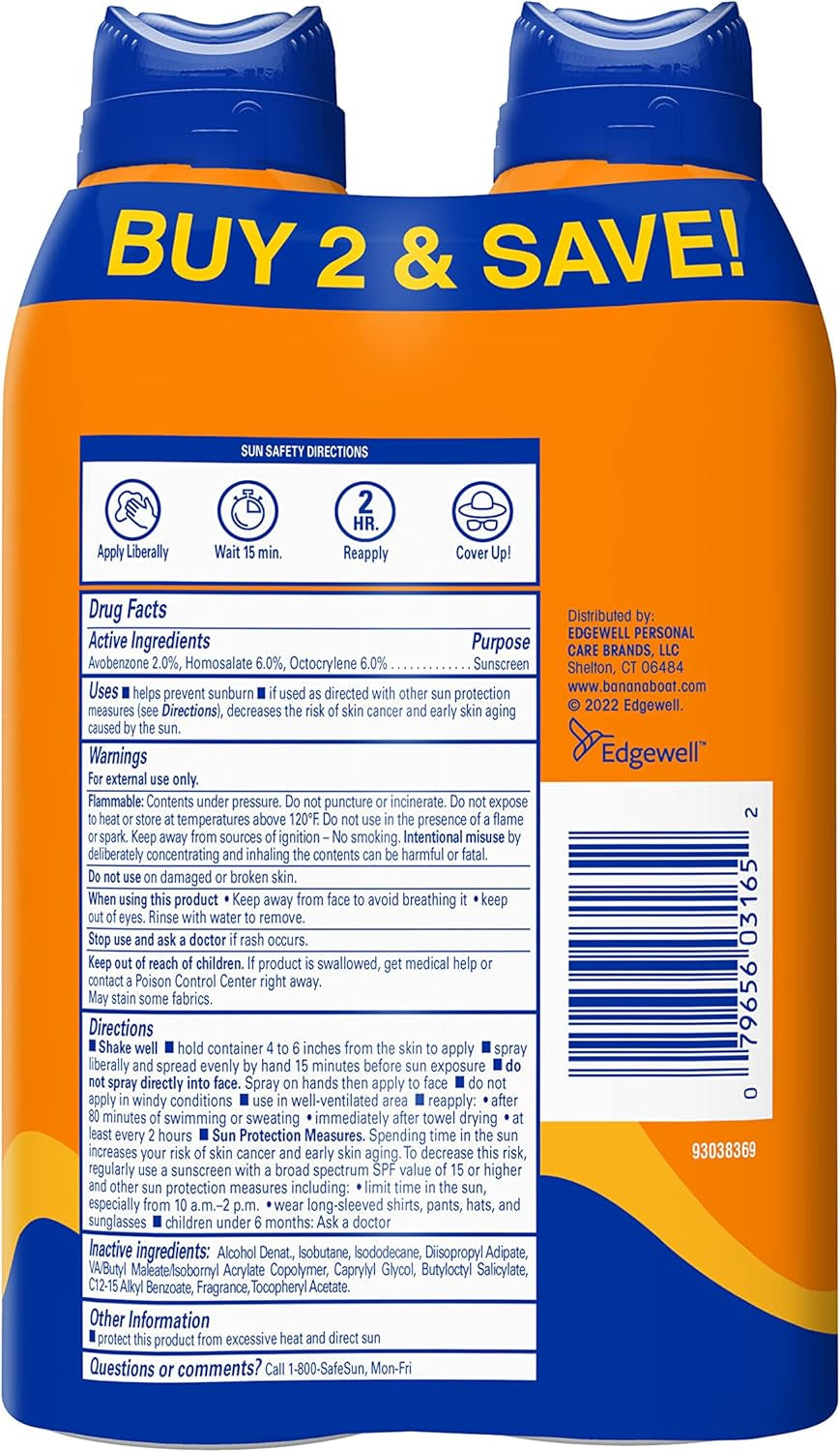 Ultra Mist Sport Performance Broad Spectrum Sun Care Twin Pack Sunshine Screen Spray – SPF 30, 6 Ounce by