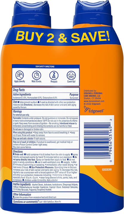 Ultra Mist Sport Performance Broad Spectrum Sun Care Twin Pack Sunshine Screen Spray – SPF 30, 6 Ounce by