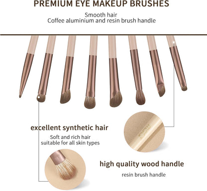 8Pcs Eyeshadow Brushes with Bag Travel Eye Brush Set Synthetic Bristles