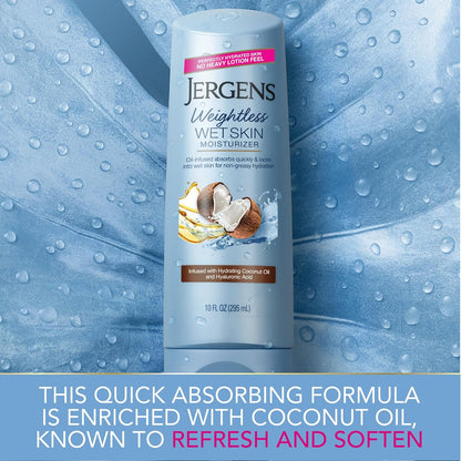 Wet Skin Body Moisturizer with Refreshing Coconut Oil, 10 Ounces (Packaging May Vary)