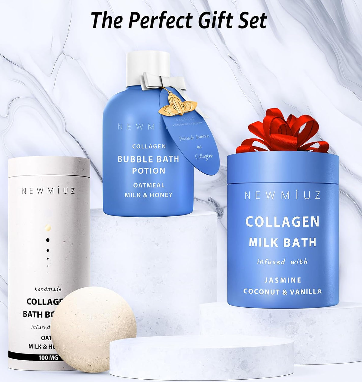 Collagen Bubble Bath - Long Lasting Bubbles Luxury Foaming Bath - Oatmeal Milk Honey - Moisturizing Relaxing Stress Relief Calming Self Care Spa Gift for Women Birthday Gifts Christmas