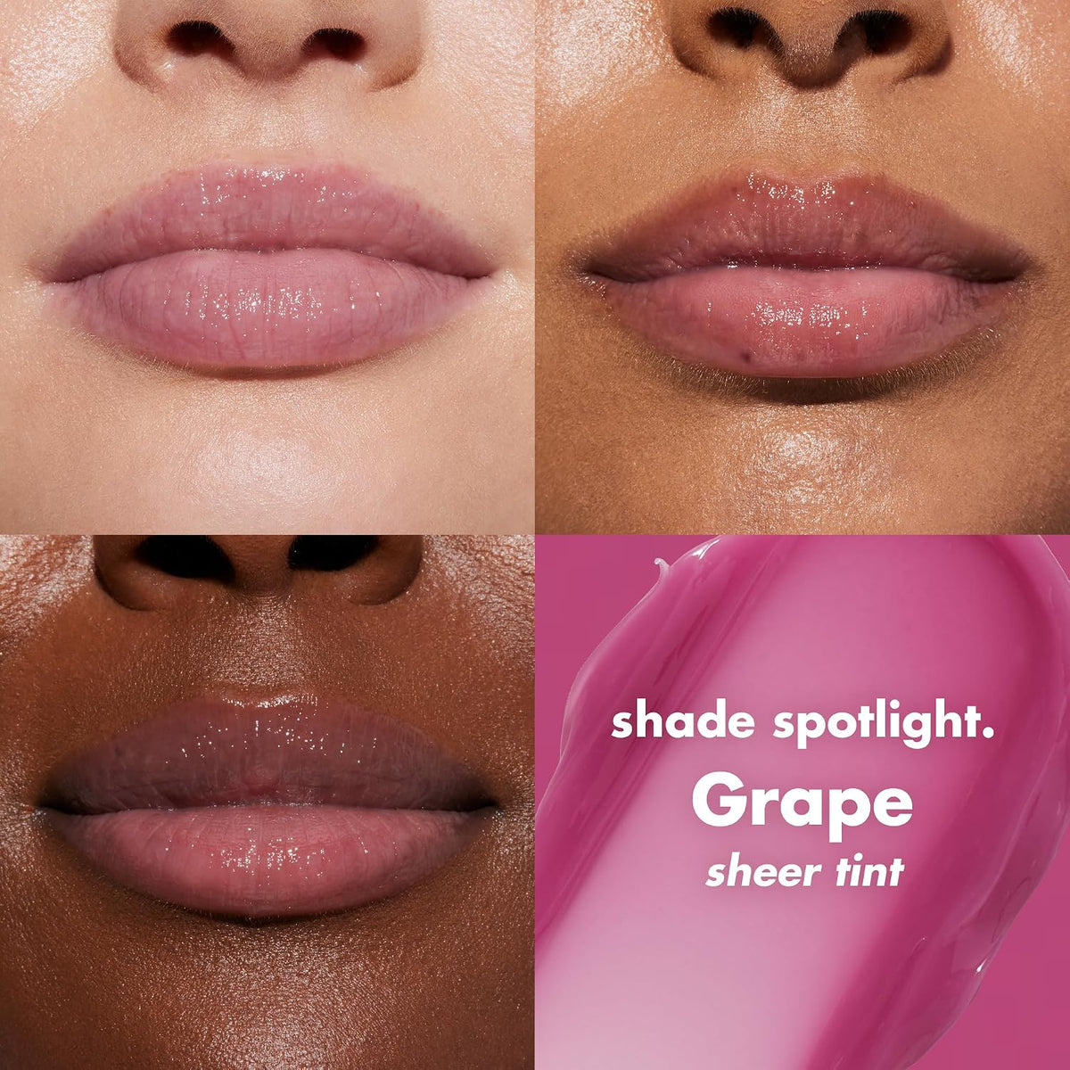 Squeeze Me Lip Balm, Moisturising Lip Balm for a Sheer Tint of Colour, Infused with Hyaluronic Acid, Vegan & Cruelty-Free, Grape