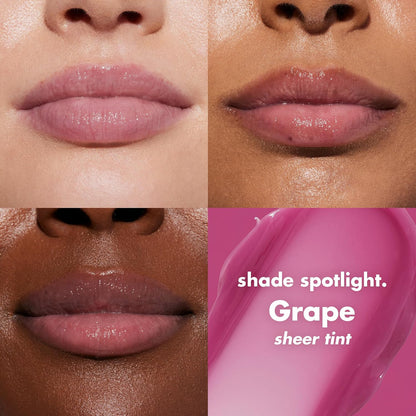Squeeze Me Lip Balm, Moisturising Lip Balm for a Sheer Tint of Colour, Infused with Hyaluronic Acid, Vegan & Cruelty-Free, Grape