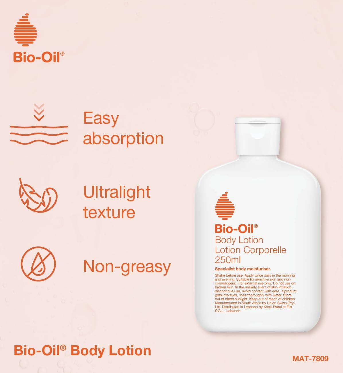 Body Lotion for Dry Skin, Ultralight and Non-Greasy, 175Ml