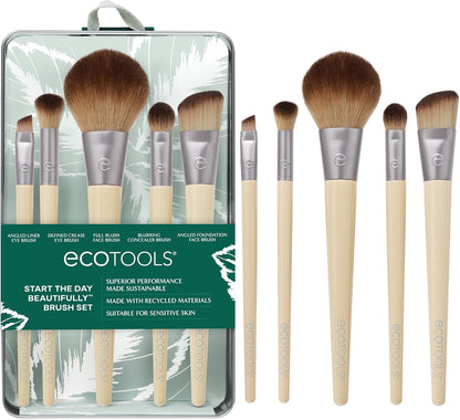 Start the Day Beautifully Brush Set, 5 Makeup Applicators & Tin