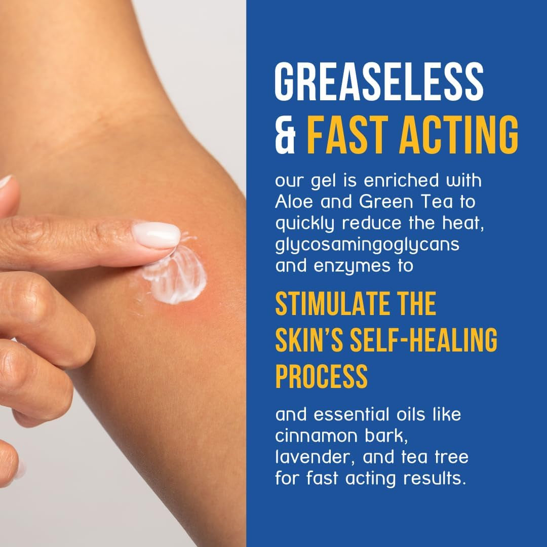 after Sun and Sting Relief Aloe Vera Soothing Gel for Sensitive Skin, 75 Ml Paraben Free Cooling Gel for Sting, Bug Bites and Sunburn Relief with Aloe Vera and Green Tea