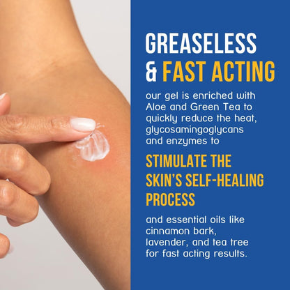 after Sun and Sting Relief Aloe Vera Soothing Gel for Sensitive Skin, 75 Ml Paraben Free Cooling Gel for Sting, Bug Bites and Sunburn Relief with Aloe Vera and Green Tea