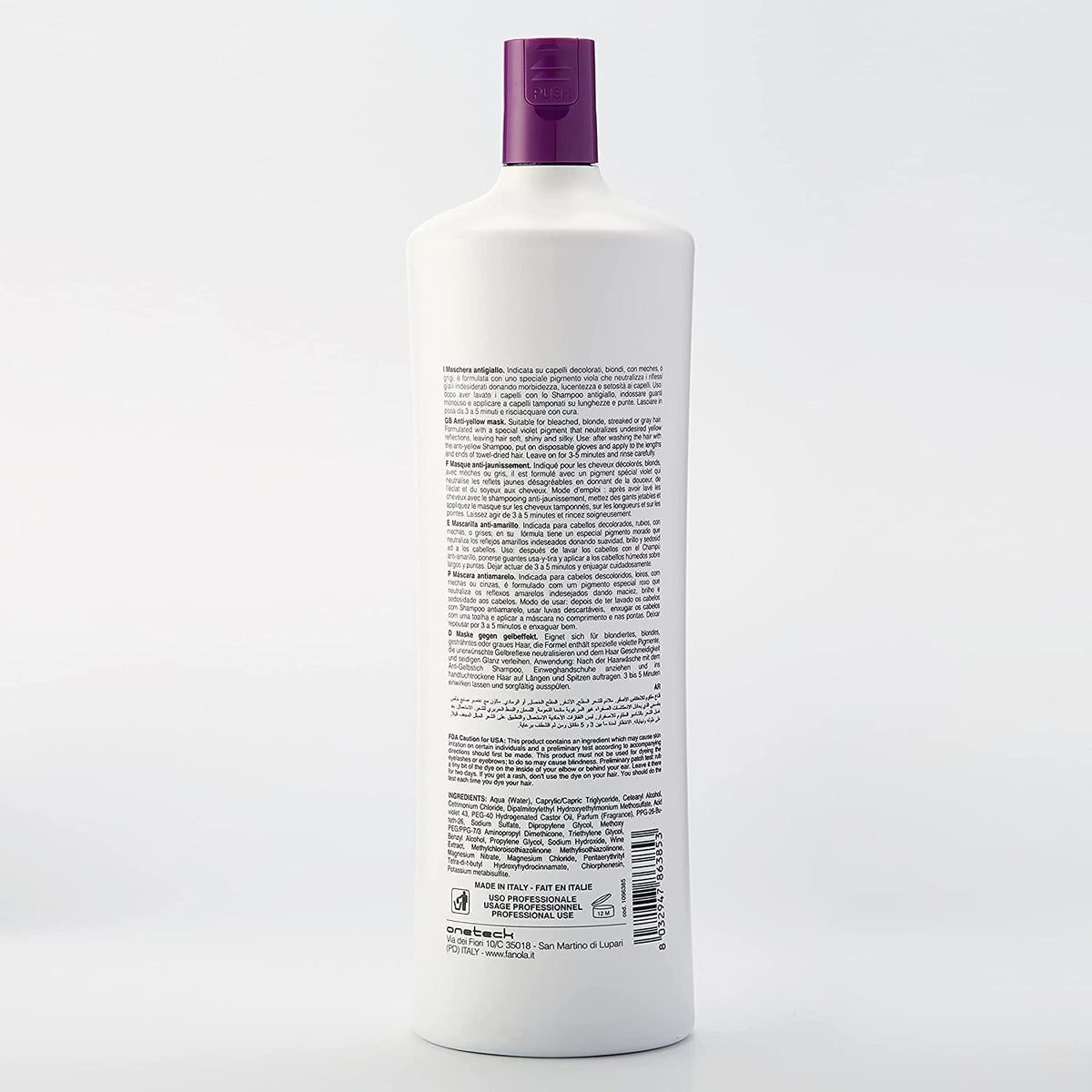 No Yellow Mask, Anti-Yellow Mask for Healthy and Vital Blonde Hair, Neutralizes Yellow Tones for Pre-Lightened, Highlighted and Grey Hair, 1000