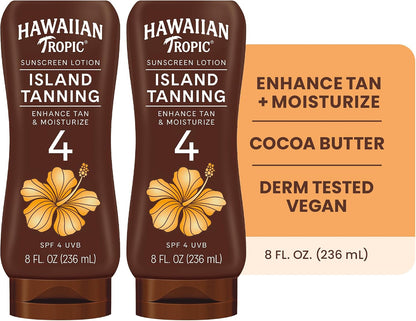 SPF 4 Sunscreen, Protective Dark Tannning Sunscreen Lotion 8 Ounces Twin Pack